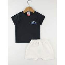 Conjunto Bebê Camiseta/Bermuda Saruel Moletinho Ecológico Menino Verão -