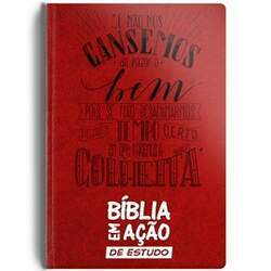 Bíblia em Ação de Estudo Letra Normal Capa Luxo Vermelha