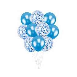 Buquê de Balões Confete Azul - 10 unidades