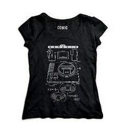 Camiseta Feminina Mega drive - Nerd e Geek - Presentes Criativos