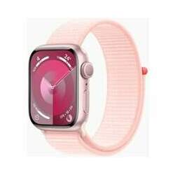 Apple Watch Series 9 45mm GPS, Caixa Rosa de Alumínio, Pulseira Loop Esportiva Rosa-Claro - MR9J3BZ/A