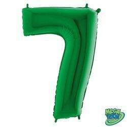 Balão Metalizado em Formato de Número 7 Verde - Grabo