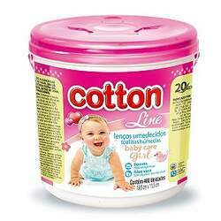 Lenços Umedecidos Cotton Line Baby Rosa 400un