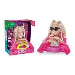 Boneca Busto Da Barbie Extra De Luxo Para Fazer Penteados Magicos -Maquiar Fala 12 Frases Incrivel De 32 Cm Brinde Maquiagem