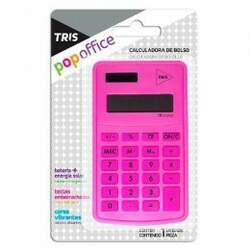 Calculadora De Bolso Tris Pop Office Rosa - Ref 678221