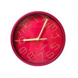 Relógio de Parede Latcor USH362C com Maquinismo Pequeno Vermelho
