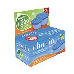 Pastilha de Cloro purificadora de água para consumo humano Clor-in 1000 litros
