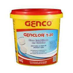 Baldinho com 45 Mini Tablete / Pastilha Cloro Genclor Estabilizado Genco T-20 900g