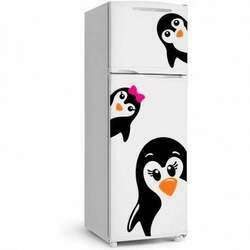 (15) Adesivo para Geladeira Família Pinguim