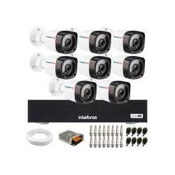 Kit 8 Câmeras de Segurança Full HD 1080p 2MP Bullet 20 Metros Infravermelho Tudo Forte Gravador Digital de vídeo Intelbras MHDX 1008-C