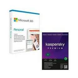 Microsoft 365 Personal, 12 Meses - QQ2-01017 - Física + Kaspersky Premium 2022 1 Dispositivo 1 Ano, Digital para Download - KL1047KDAFS