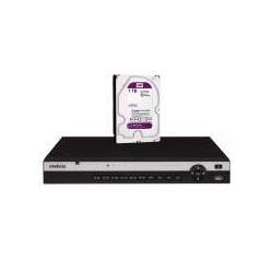 NVD Gravador de vídeo IP Intelbras 3316 P 4K 16 Canais com 16 portas PoE Ultra HD 4K HD 1TB WD Purple