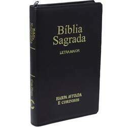 Bíblia Sagrada Slim C/ Zíper ARC Letra Maior Capa Luxo Preta