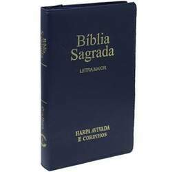 Bíblia Sagrada Slim C/ Zíper ARC Letra Maior Capa Luxo Azul