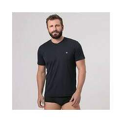 Camiseta manga curta com Proteção Solar Sport Fit Masculina UV LINE - Preto
