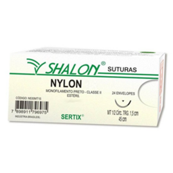 FIO SUTURA NYLON 3 0 AG 1,5 CX C/24 UNID SHALON FIO SUTURA NYLON 3 0 AG 1,5 CX C/24 UNID SHALON