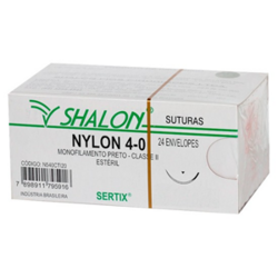 FIO SUTURA NYLON 4-0 AG 2,0 CX C/24 SHALON FIO SUTURA NYLON 4-0 AG 2,0 CX C/24 SHALON