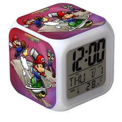 Relógio para Crianças Mario e Luigi & Babies: Partners in Time com LED 7 Cores 8cm Natal Geek - MKP
