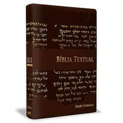 Bíblia de Estudo Textual Letra Gigante Capa Marrom Luxo