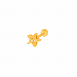 Piercing tragus ou helix ouro 18k estrela