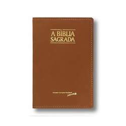 Bíblia Sagrada Slim Média ACF Letra Normal Capa Caramelo Luxo C/ Índice