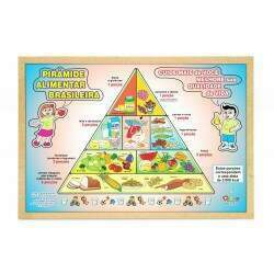 Quebra cabeça Pirâmide dos Alimentos - Em Madeira