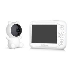 Baba eletronica digital wifi peek a boo dual com camera branco multikids baby