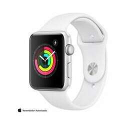 Apple Watch Series 3 Sport Prata Com Pulseira Esportiva Branca, 42 Mm, Bluetooth E 8 Gb