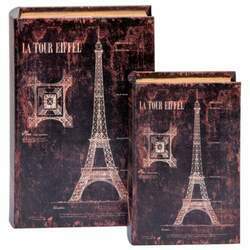 Conjunto de Livros Decorativos Eiffel