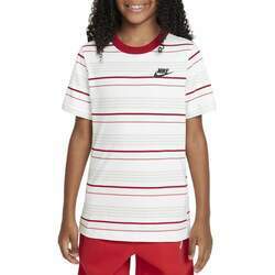 Camiseta Juvenil Nike Sportswear Striped Gym Red