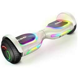 Hoverboard Elétrico com Autoequilíbrio, Bluetooth e Luz LED, LIEAGLE, Branco