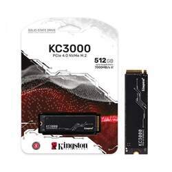 SSD Gamer Kingston KC3000, 512GB, M 2 2280, PCIe 4 0 NVMe, 7000MB/s - 3900MB/s - SKC3000S/512G