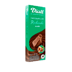 Chocolate Recheado Sem Adição de Açúcar Ao Leite com Avelã Diatt 25g