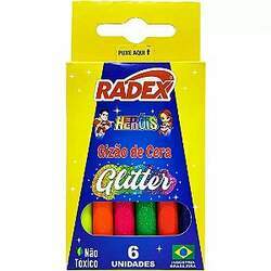 Gizão De Cera 6 Cores Com Glitter 8482 Radex