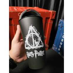 Copo Buck Para Café Relíquias da Morte: Harry Potter Livros e Filmes Preto 400ml
