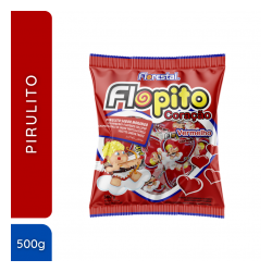 Pirulito Flopito Coracao Vermelho 500g - Florestal