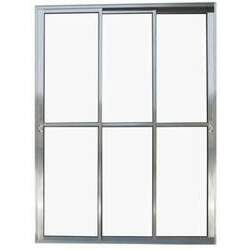 Porta Balcão 3 Folhas de Vidro Móveis Alumínio Brilhante Linha Design