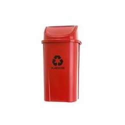 Cesto de Lixo Plástico Basculante 60 Litros Coleta Seletiva Vermelha