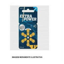 Extra power - Modelo 10 / PR70 - Bateria Para Aparelho Auditivo - Cartela 6 unid