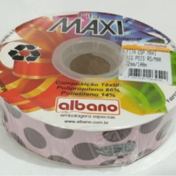 Fita Decorativa Maxi Albano De Polipropileno 32mm Polka Rolo com 100m