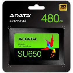SSD 480GB SATA3 Adata SU650, Leitura e Gravação 520/450MB/s, ASU650SS-480GT-R