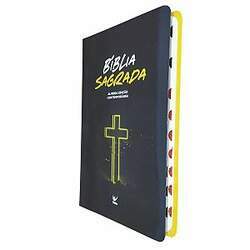 Bíblia AEC Capa Semi luxo Neon Com Índice Editora Vida