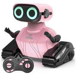 Robô Interativo com Controle Remoto, Olhos LED que Brilham, Música e Dança, 3 Anos, GILOBABY, Rosa