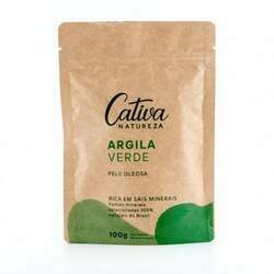 Argila Verde Limpeza p/ Pele Oleosa (rosto e corpo) 100g - Cativa