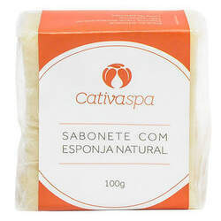 Sabonete esfoliante com Esponja natural (100g) - Cativa Natureza