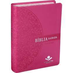 Bíblia Sagrada RA Letra Grande - Beiras Floridas Pink