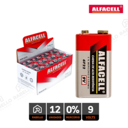 Bateria 9v Comum Caixa Com 12 Unidades Alfacell Original