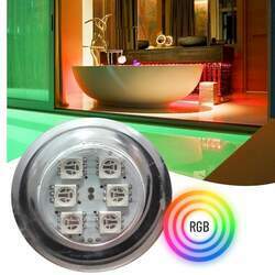 Refletor Power LED RGB 1W Inox para Iluminação Multicolorida de Banheira e Spa - Brustec