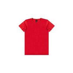 Camiseta Infantil Básica com Bordado Vermelho