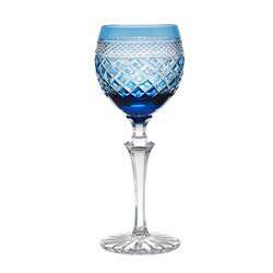 Taça de Cristal Lapidado P/ Vinho Tinto - Azul Claro